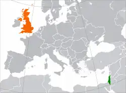 Lage von Vereinigtes Königreich und israel