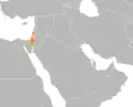 Lage von Israel und Bahrain