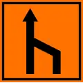 912 Einengungstafel – Einzug rechts, noch 1 Fahrstreifen