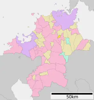 Lage Itodas in der Präfektur