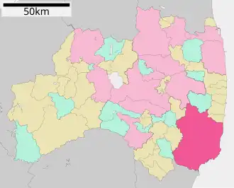 Lage Iwakis in der Präfektur