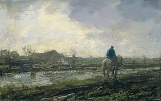 Treideln mit Reitpferd – Jacob Maris; Rijksmuseum