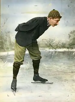 Jaap Eden beim Eisschnelllauf, um 1895
