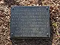 Gedenkstein für den früheren Friedhofsverwalter Johannes Heeger