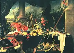 Jan Davidsz. de Heem Stillleben mit Hummer, Goldpokal, Blumen u.&nbsp;a., 1642, Privatbesitz