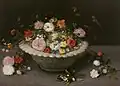 Blumen in einer weißen Porzellanschale, 1615, Öl auf Holz, 44 × 66 cm, Prado, Madrid