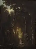 Waldlandschaft mit Hirschjagd