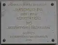 Gedenktafel für Éva Janikovszky in der Bajza utca 8 in Budapest