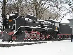 D51-22 an der Eisenbahnstation Juschno-Sachalinsk