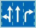 327-7-A: Vorgeschriebene Fahrtrichtungen in den jeweiligen Spuren