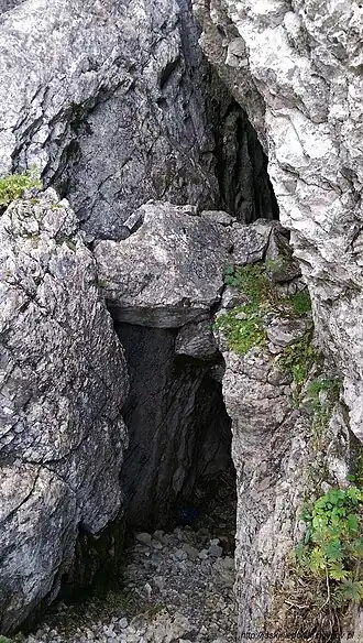 Eingang der Jaskinia Lodowa Litworowa