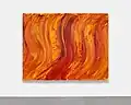Jason Martin, Untitled (Old Holland gold lake / Permanent yellow light / Scarlet lake extra), 2020, Oil on aluminium, 200 (h) x 256 x 15 cm / 78¾ (h) x 100¾ x 6 in