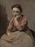 Nachdenkliche junge Frau