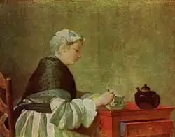 Die Teetrinkerin, J.S.Chardin (18.&nbsp;Jh)