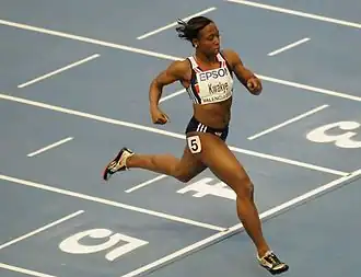 Jeanette Kwakye bei den Hallenweltmeisterschaften 2008 in Valencia