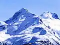 Nordwestansicht des Joffre Peak, mit Mount Matier (hinten rechts)