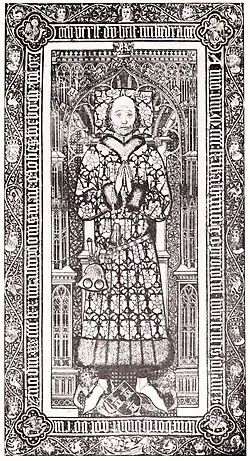 Messinggrabplatte des Bürgermeisters Johann Lüneburg († 1461)