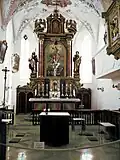 Hochaltar in Johanneck mit Skulpturen von Dirr