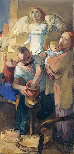 Erich Dieckmann symbolisch dargestellt als Töpfer (Bedeutung: Material- und Formgestalter) 1929