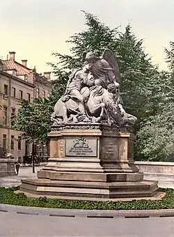 Bis 1877: Kriegerdenkmal 1870/71 des 2. Hanseatischen Infanterie-Regiments No. 76, aktueller Standort: Hamburg-Rotherbaum