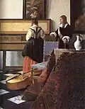 Jan Vermeer, Dame am Virginal mit einem Herrn (Detail), 1662–1665, Royal Collection, Buckingham Palace