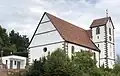 Johanneskirche in Grüntal nach dem Anbau einer Toilette