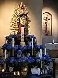 Johanneskirche Bilfingen Friedhofskapelle und ehemalige Wallfahrtskirche Maialtar