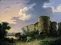 Ansicht der Ruine mit dem südlichen Eckturm von John Berny Crome (19. Jh.)