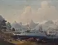 John Cleveley the Younger: HMS 'Resolution' and 'Discovery' at Morea (1780er Jahre). National Maritime Museum, Greenwich