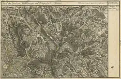Kerngebiet der Hebalm (links unten, ca.&nbsp;1789, Josephinische Landesaufnahme)