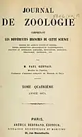 Titelseite von Journal de zoologie