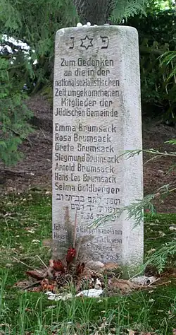 Stele auf dem jüdischen Friedhof in Beverstedt