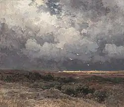Julius Jacobus van de Sande Bakhuyzen: Dorf in den Dünen, Bavarian State Painting Collections