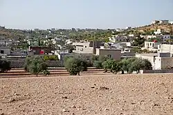 Die Ortsmitte ist von Olivenhainen umgeben. In ummauerten Hausgärten wachsen Trauben und Zitrusfrüchte. Blick nach Süden