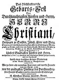 Herzog Christian gewidmetes Schulprogramm