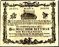 Melchior Dittmar von Wittgenstein – Totenzettel (1784)