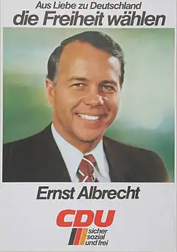 Ernst Albrecht (6.&nbsp;Februar 1976 bis 21.&nbsp;Juni 1990)