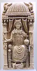 Diptychonblatt mit byzantinischer Kaiserin; 6. Jahrhundert; Kunsthistorisches Museum (Wien)