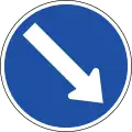 313: Vorgeschriebene Vorbeifahrt – rechts vorbei