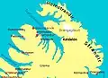 Lage der Kaldalón-Bucht im nördlichen Teil der Westfjorde
