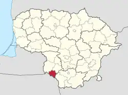 Lagekarte von Kalvarijos savivaldybė