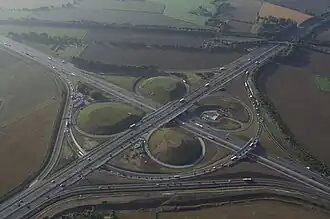 Luftbild des Kamener Kreuzes nach dem Umbau (Foto von Nord-West nach Süd-Ost)