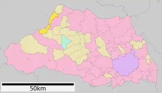 Lage Kamikawas in der Präfektur