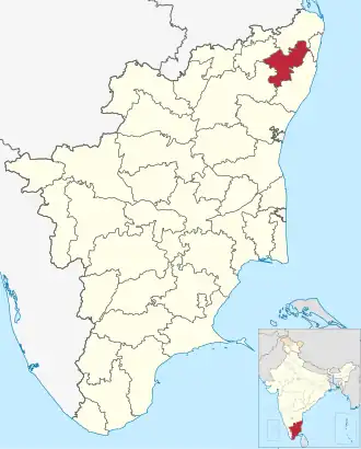 Positionskarte des Distrikts Kanchipuram