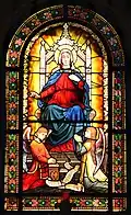 Buntglasfenster 1889, Friedhofskapelle in Heiligenkreuz, gestiftet von Helene Vetsera.