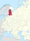 Lage der heutigen Republik Karelien in Russland