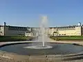 Springbrunnen aus dem 19. Jahrhundert auf der Schlossachse, im Jahr 2010 entfernt