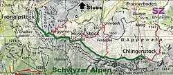 Karte des Wanderweges