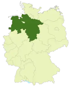 Gebiet der Fußball-Oberliga Niedersachsen