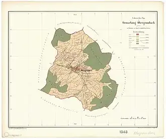 Karte der Gemarkung, gedruckt 1879